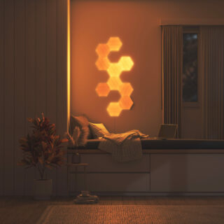 Nanoleaf Elements Hexagons 智能拼裝照明燈 Starter Kit(7個六角形燈板) 5 Elements_10x_Panels_ON_Nook_4000x4000