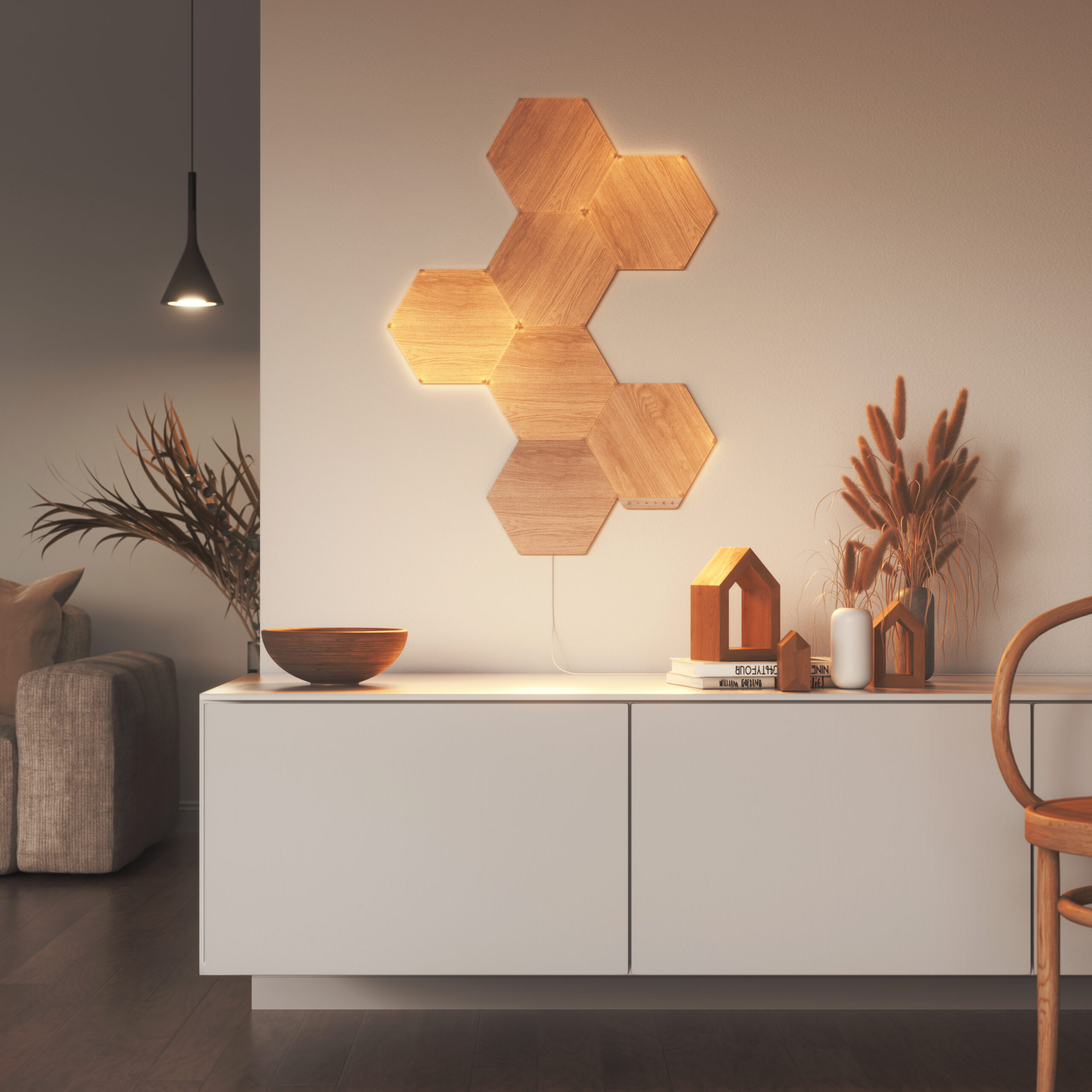 Nanoleaf Elements Hexagons 智能拼裝照明燈 Starter Kit(7個六角形燈板) 6 Elements_7x_Entryway_4000x4000